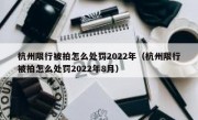 杭州限行被拍怎么处罚2022年（杭州限行被拍怎么处罚2022年8月）