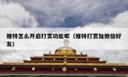 推特怎么开启打赏功能呢（推特打赏加微信好友）