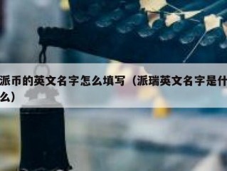 派币的英文名字怎么填写（派瑞英文名字是什么）