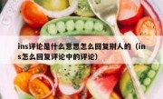 ins评论是什么意思怎么回复别人的（ins怎么回复评论中的评论）