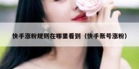快手涨粉规则在哪里看到（快手账号涨粉）