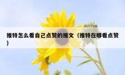推特怎么看自己点赞的推文（推特在哪看点赞）