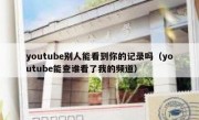 youtube别人能看到你的记录吗（youtube能查谁看了我的频道）