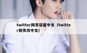 twitter网页设置中文（twitter网页改中文）