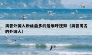 抖音外国人粉丝最多的是谁呀视频（抖音出名的外国人）
