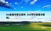 ins能看访客记录吗（ins可以查看访客吗）