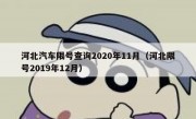 河北汽车限号查询2020年11月（河北限号2019年12月）