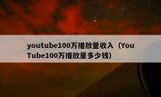 youtube100万播放量收入（YouTube100万播放量多少钱）