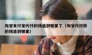 淘宝支付宝代付的钱退到哪里了（淘宝代付款的钱退到哪里）