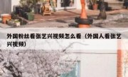 外国粉丝看张艺兴视频怎么看（外国人看张艺兴视频）