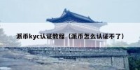 派币kyc认证教程（派币怎么认证不了）
