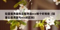 轻量服务器和云服务器ecs哪个好用些（轻量云服务器与ecs的区别）