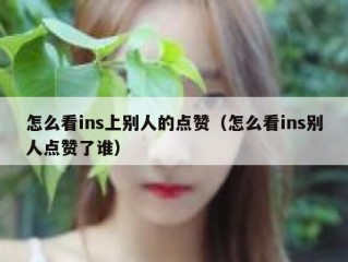 怎么看ins上别人的点赞（怎么看ins别人点赞了谁）