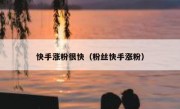 快手涨粉很快（粉丝快手涨粉）