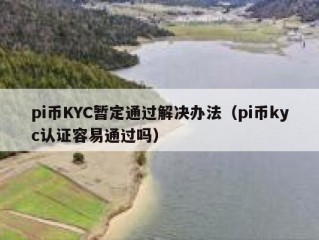 pi币KYC暂定通过解决办法（pi币kyc认证容易通过吗）