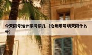 今天限号沧州限号限几（沧州限号明天限什么号）
