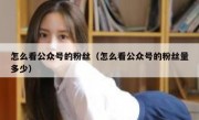 怎么看公众号的粉丝（怎么看公众号的粉丝量多少）