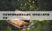 抖音海外版粉丝群怎么进的（如何进入海外版抖音）