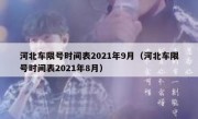 河北车限号时间表2021年9月（河北车限号时间表2021年8月）