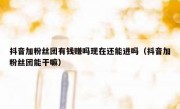 抖音加粉丝团有钱赚吗现在还能进吗（抖音加粉丝团能干嘛）