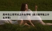 高中没上完可以上什么学校（高二辍学能上什么大专）