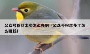公众号粉丝太少怎么办啊（公众号粉丝多了怎么赚钱）