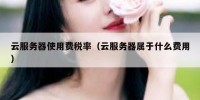 云服务器使用费税率（云服务器属于什么费用）