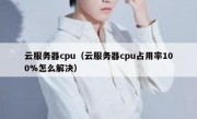 云服务器cpu（云服务器cpu占用率100%怎么解决）