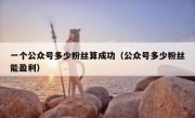一个公众号多少粉丝算成功（公众号多少粉丝能盈利）