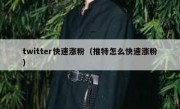 twitter快速涨粉（推特怎么快速涨粉）
