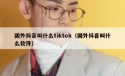 国外抖音叫什么tiktok（国外抖音叫什么软件）