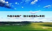 fb独立站推广（独立站使用fba发货）