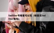 twitter号哪里可以买（哪里买twitter账号）