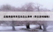 云服务器奇异互动怎么用啊（奇云游戏辅助）