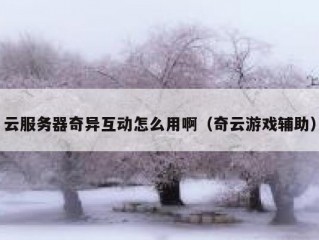 云服务器奇异互动怎么用啊（奇云游戏辅助）