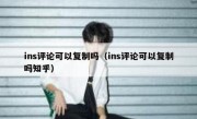 ins评论可以复制吗（ins评论可以复制吗知乎）