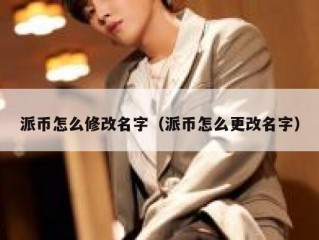 派币怎么修改名字（派币怎么更改名字）