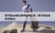 支付宝api接口如何查询公司（支付宝企业支付接口）