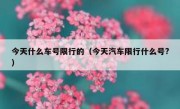 今天什么车号限行的（今天汽车限行什么号?）