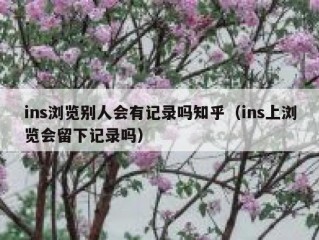ins浏览别人会有记录吗知乎（ins上浏览会留下记录吗）