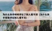 为什么快手明明评论了别人看不到（为什么快手有些评论别人看不见）