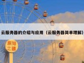 云服务器的介绍与应用（云服务器简单理解）