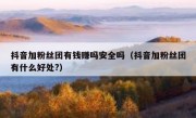 抖音加粉丝团有钱赚吗安全吗（抖音加粉丝团有什么好处?）