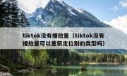 tiktok没有播放量（tiktok没有播放量可以重新定位别的类型吗）