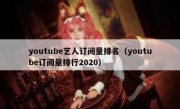 youtube艺人订阅量排名（youtube订阅量排行2020）