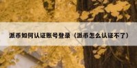 派币如何认证账号登录（派币怎么认证不了）