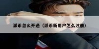 派币怎么开通（派币新用户怎么注册）
