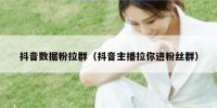 抖音数据粉拉群（抖音主播拉你进粉丝群）