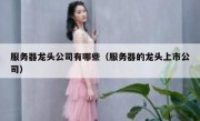服务器龙头公司有哪些（服务器的龙头上市公司）