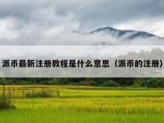 派币最新注册教程是什么意思（派币的注册）